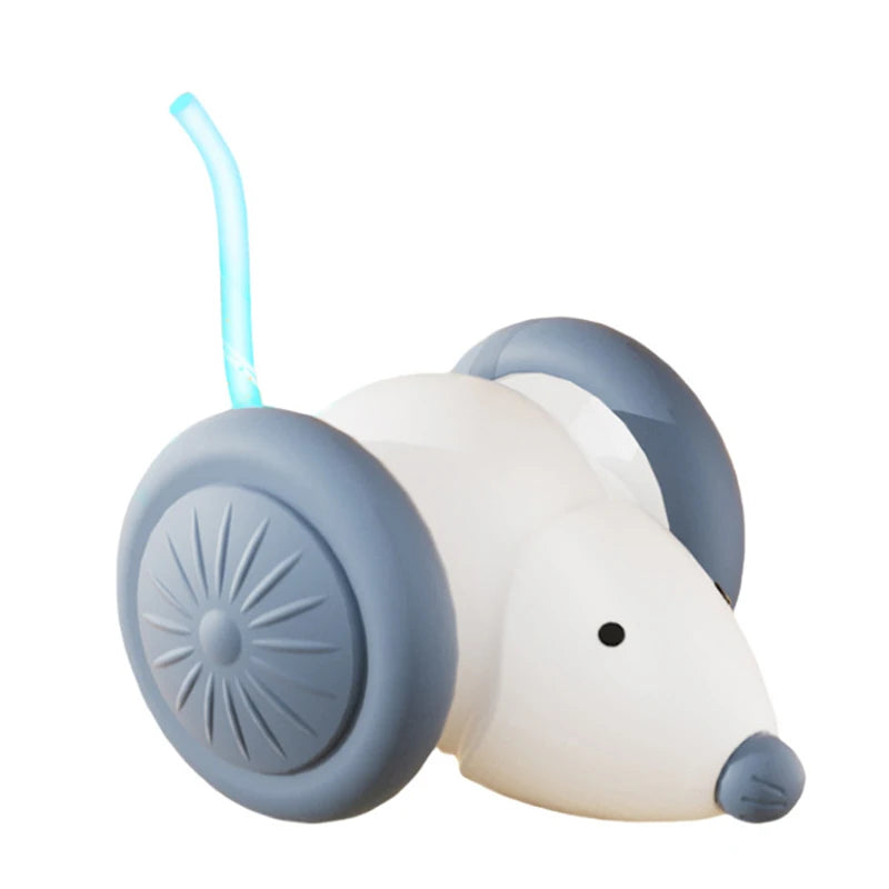 Juguete interactivo para gatos con forma de ratón eléctrico (recargable y con función antiobstáculos)