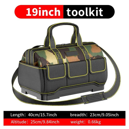 Professional Electrician Tool Bag - Waterproof Multi-Pocket Oxford - Bascora
