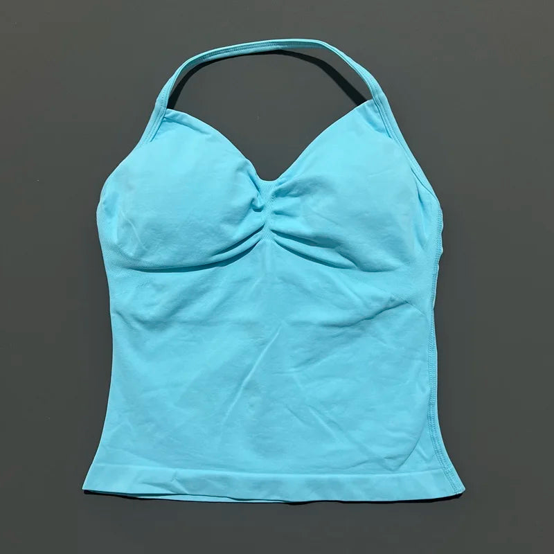 Impact Longline Strappy Sports Bra - Open Back Yoga Tank Top