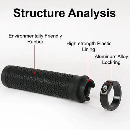 Bicycle Grips - Integrated Rubber Anti-Slip MTB Handlebar - Bascora