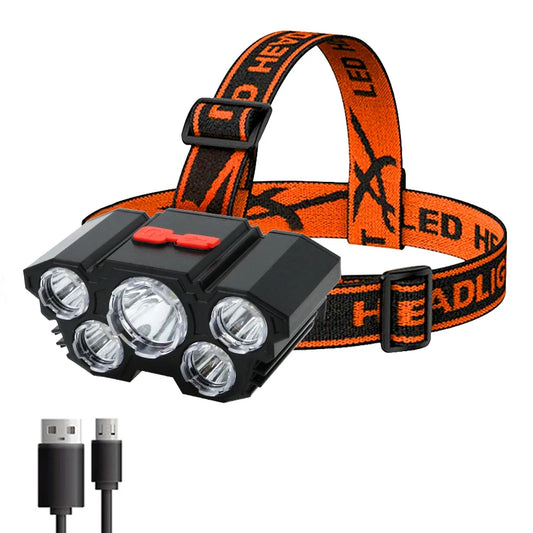 5 LED Rechargeable Headlamp - Hands-Free Adventure Light