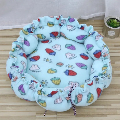 Soft Warm Nest Pet Cushion - Adjustable Drawstring Bed