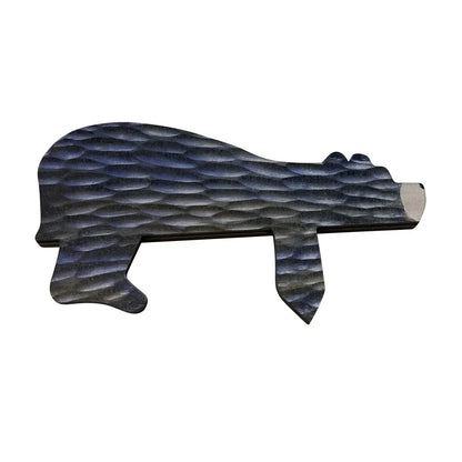 Wooden Bear Door Topper - Creative Corner Sculpture Wall Decor - Bascora