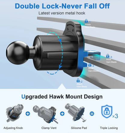 Universal Magnetic Phone Car Mount - Twist-Lock Air Vent Mount - Bascora