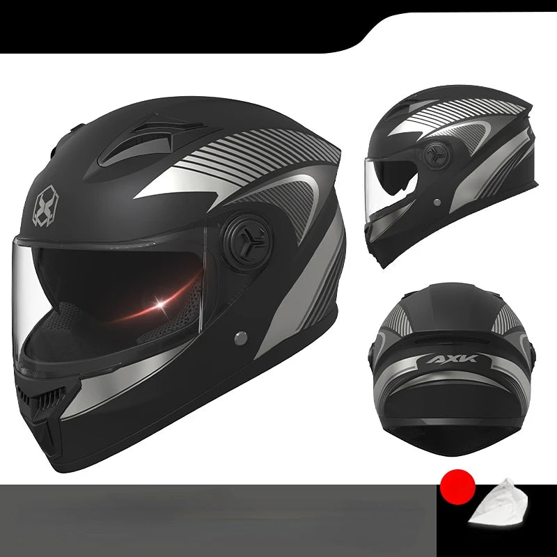 Casco integral de moto de competición con doble visera