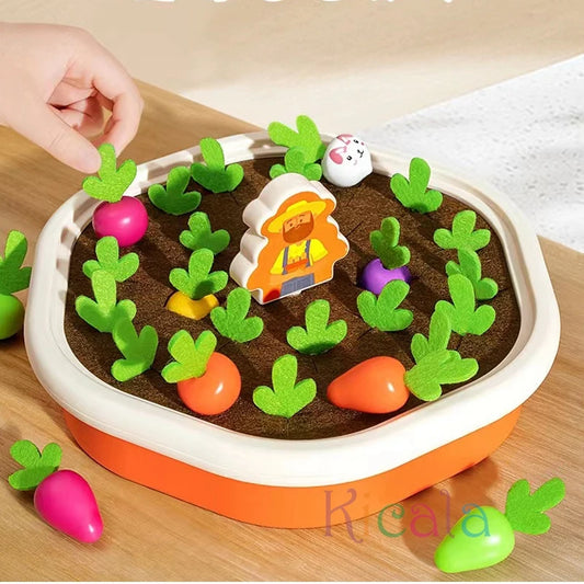 Montessori Pull Carrot Toy - Colorful Shape Counting Set