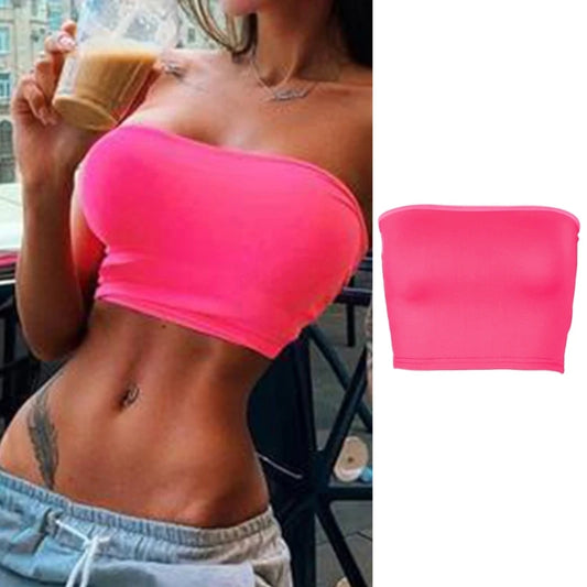 Women's Summer Strapless Tube Top - Off Shoulder Bandeau