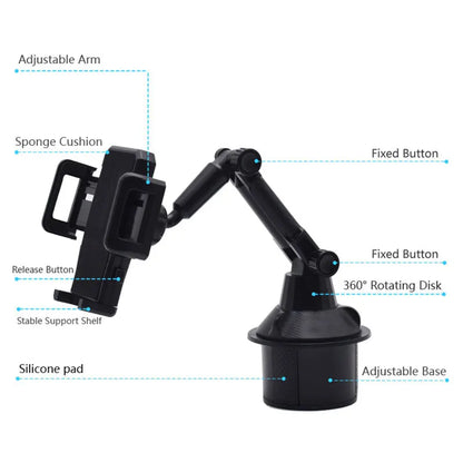 Car Phone Holder & Water Cup Holder Mount - Premium Car Interior Accessories - Bascora