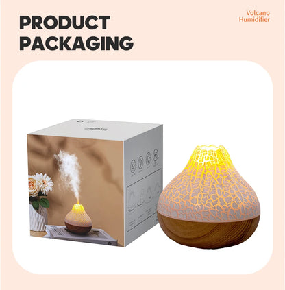 Humidificador de aire Volcano de 300 ml - Difusor ultrasónico USB con luz LED