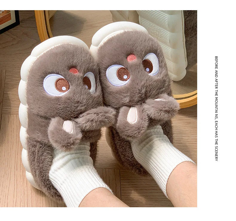 Women's Cotton Slippers - Warm Winter Indoor Shoes
