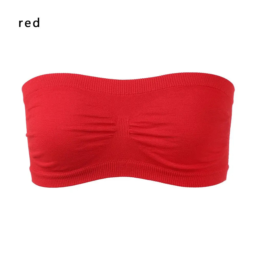 Women's High Elastic Sports Bra - Seamless Strapless Tube Top