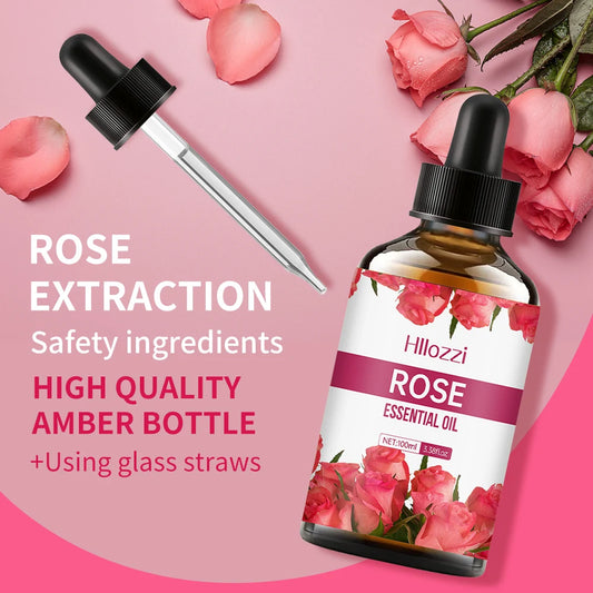 Rose Essential Oil - Face & Body Moisturizing Massage Treatment
