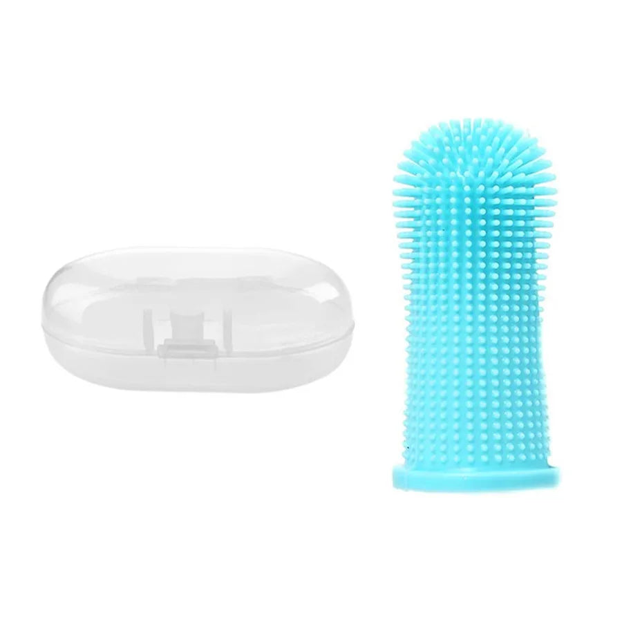 Brosse à dents pour animaux de compagnie - Poils en silicone pour chats et chiens