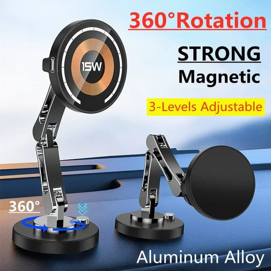 Magnetic Car Wireless Charger Stand - iPhone 15/14/13/12 Mount