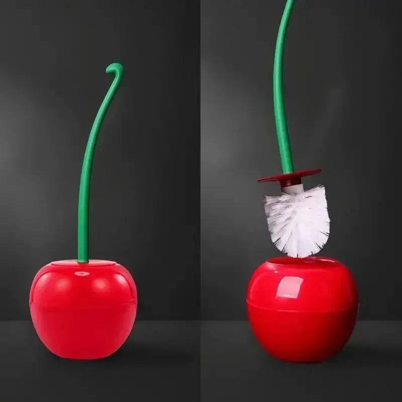 Cherry Shape Toilet Brush Set - Creative Bathroom Accessories