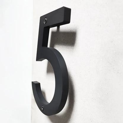Large Floating House Numbers 6" - Black Acrylic Address Signs - Bascora
