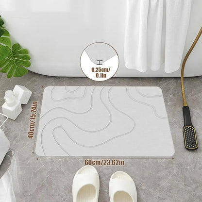 Minimalist Diatomaceous Earth Floor Mat - Modern Bathroom Design - Bascora
