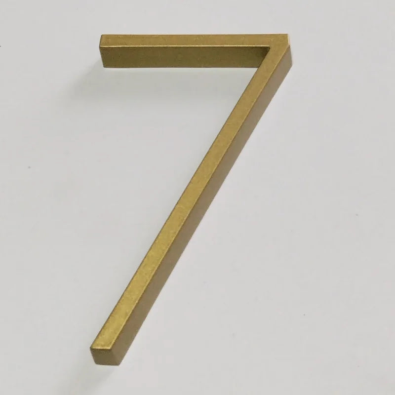 Numéros de maison flottants dorés modernes de 5 pouces - Plaques d'adresse dorées de qualité supérieure