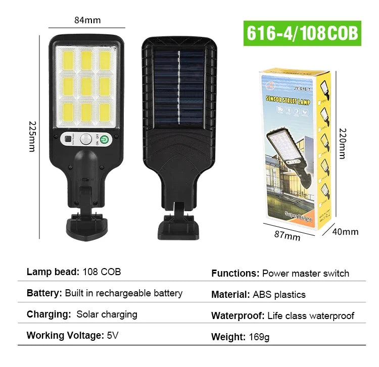LED Solar Outdoor Remote Control Wall Lamp