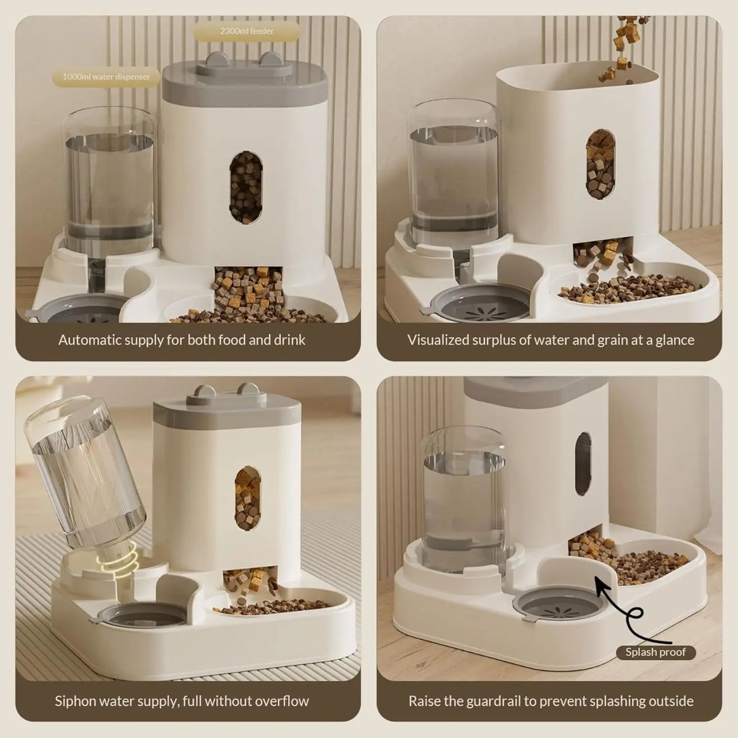 Distributeur automatique intelligent de nourriture et d'eau pour chats