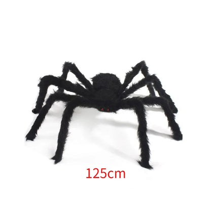 Extra Large Plush Black Spider - Halloween Decoration - Bascora