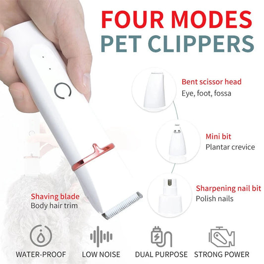 4-in-1 Pet Grooming Kit - Complete Trimmer & Nail Care Set