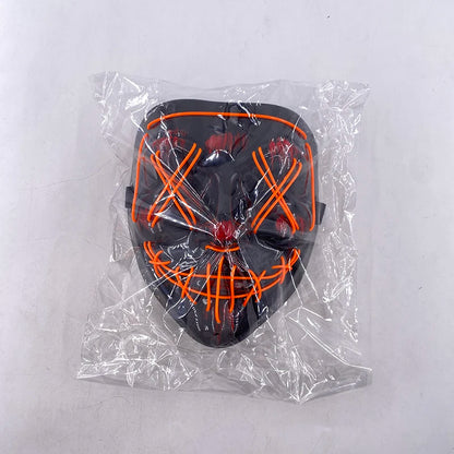 Wireless Neon LED Purge Mask - Glow in Dark Halloween Mask - Bascora