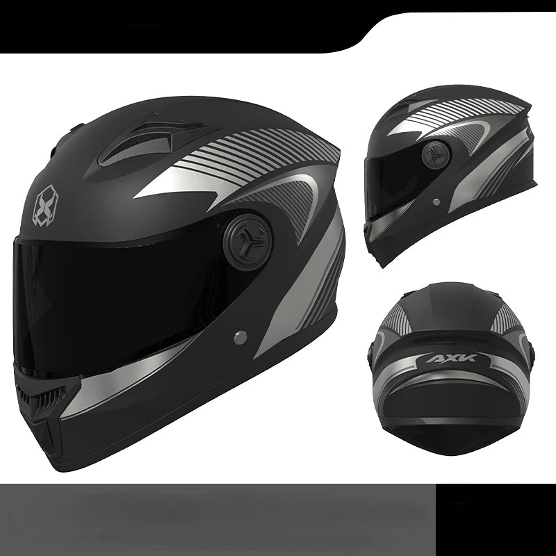 Casco integral de moto de competición con doble visera
