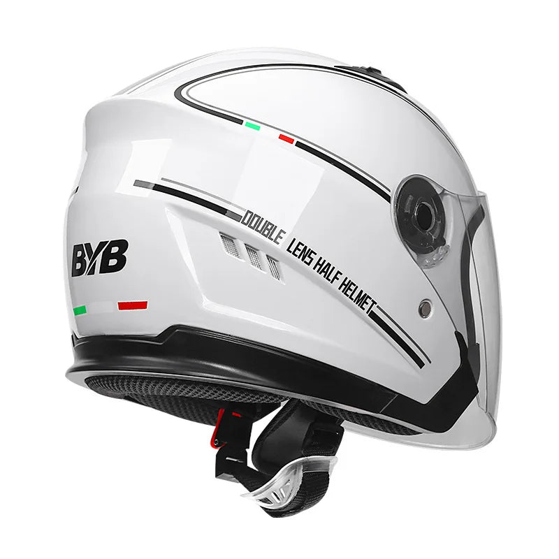 Casque moto ouvert - Double écran rétro 3/4