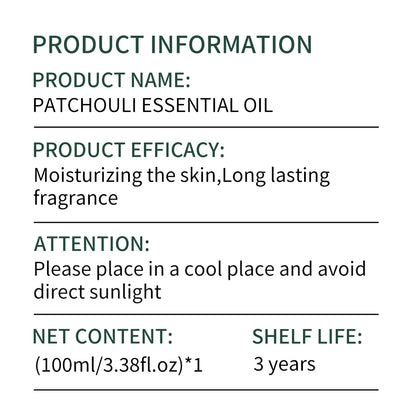 Patchouli Essential Oil - Moisturizing Diffuser & Massage Oil - Bascora