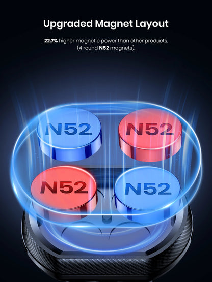 Car Phone Holder - Magnetic Phone Car Mount for Dashboard or Windscreen - Bascora