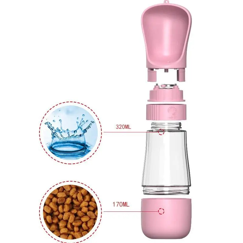 Portable Pet Water Bottle & Food Container