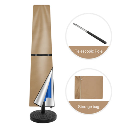 Waterproof Parasol Cover 210D - Garden Umbrella Protection with Zip - Bascora