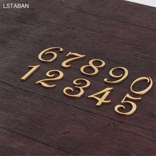 Numéros d'adresse rétro nordiques en laiton - Numéros de maison en cuivre antique