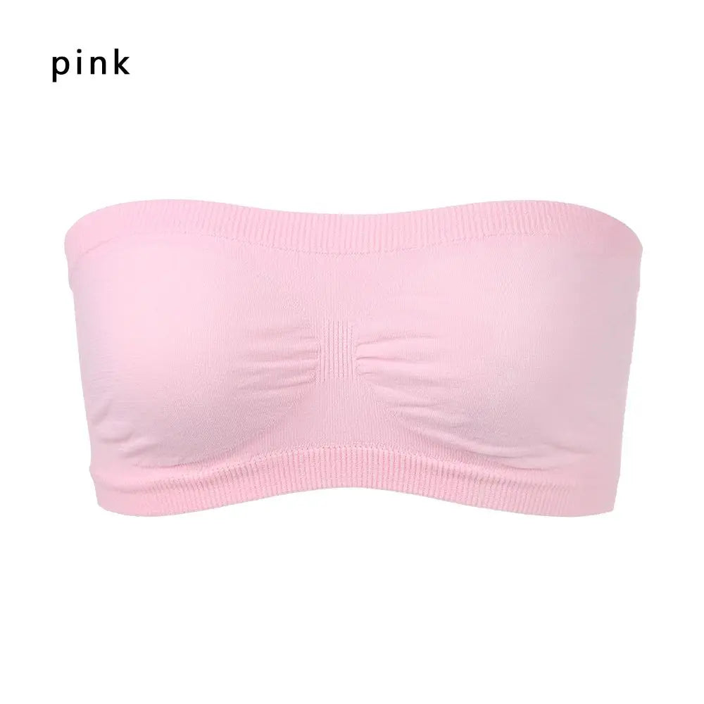Women's High Elastic Sports Bra - Seamless Strapless Tube Top