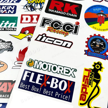 Motorcycle Stickers - Sponsor Logo Helmet Tank Decals - Bascora