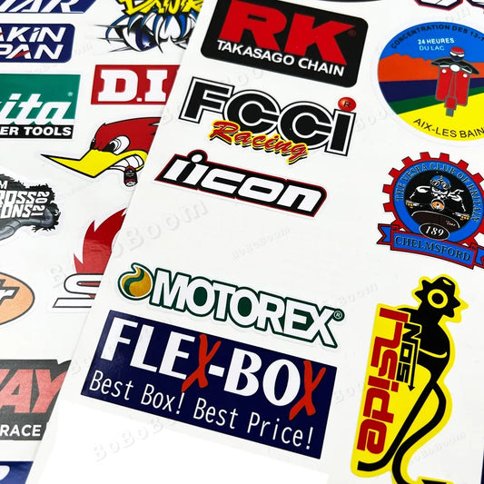 Motorcycle Stickers - Sponsor Logo Helmet Tank Decals