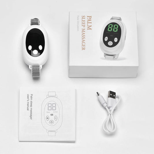 EMS Microcurrent Sleep Aid Device - Palm Pulse Massager for Insomnia Relief