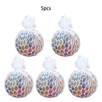 Colorful Grape Bead Squeeze Balls - Stress Relief Set - Bascora