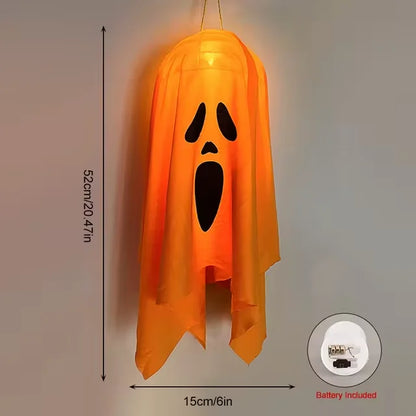 Halloween Ghost LED Light - Hanging Horror Prop Decoration - Bascora