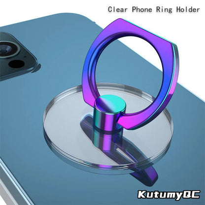 Cell Phone Ring Holder Stand - 360 Rotation, Clear - Bascora