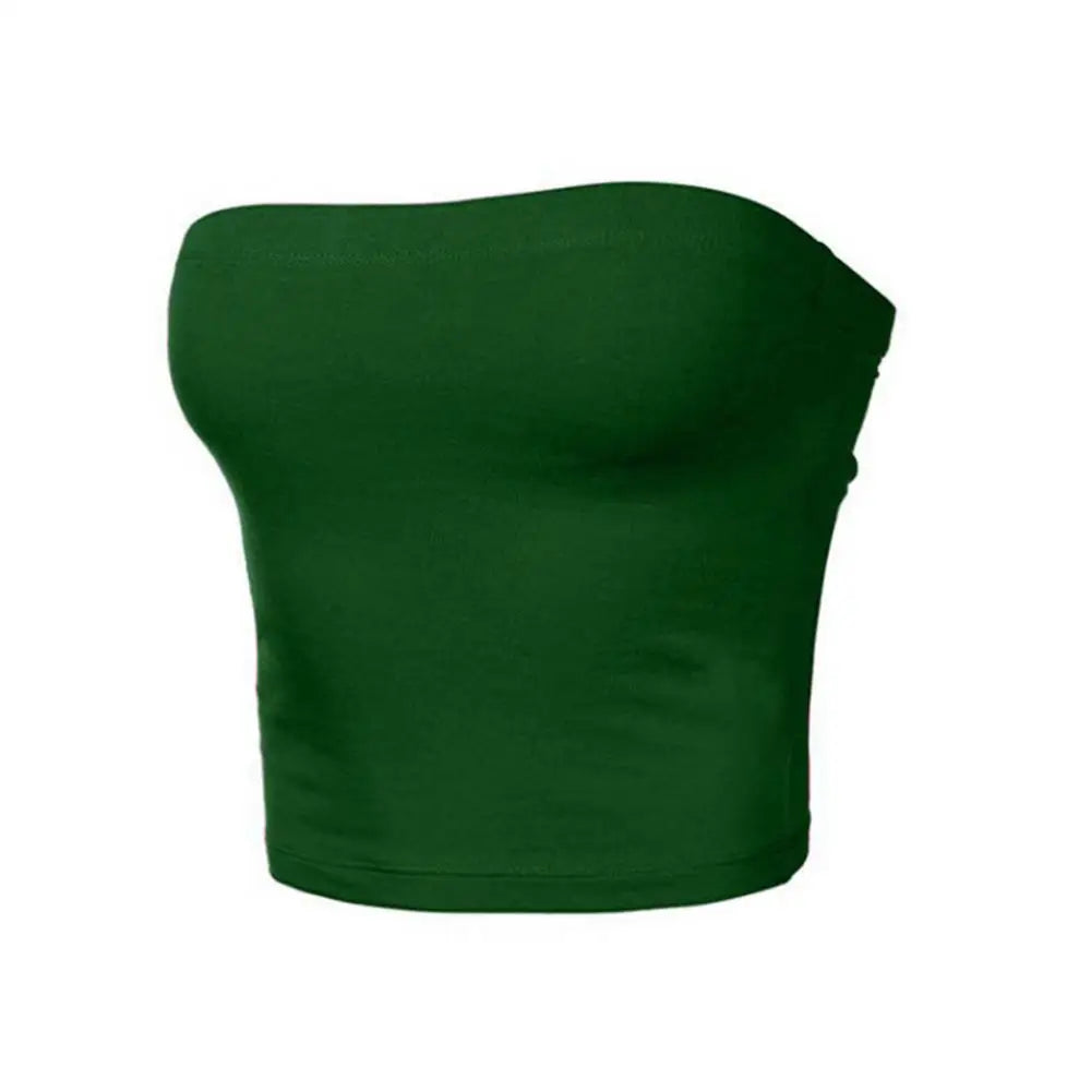 Women's Mini Bustier Tube Top - Strapless Elastic Crop