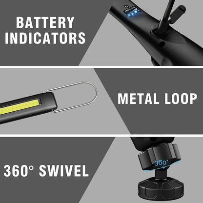 Portable LED Inspection Light - Magnetic COB Work Light for Car Repair - Bascora