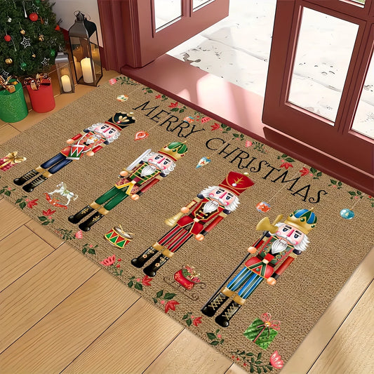 Merry Christmas Soft Flannel Floor Mat - Festive Welcome Doormat