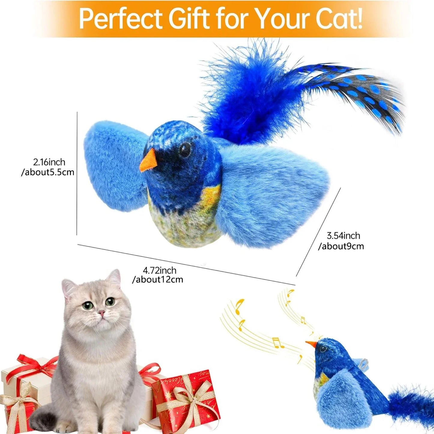 Interactive Cat Toy - Wall Hanging Birds Teaser with Catnip