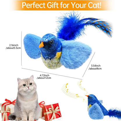 Interactive Cat Toy - Wall Hanging Birds Teaser with Catnip - Bascora
