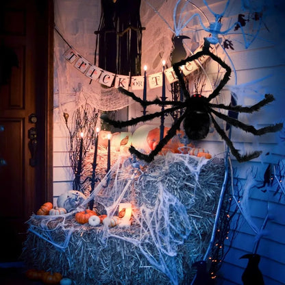 Halloween Giant Black Spider - Haunted House Decoration - Bascora