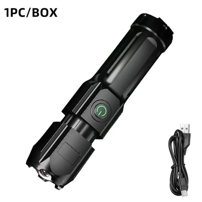 Tactical LED Flashlight - Rechargeable 100000 Lumen - Bascora