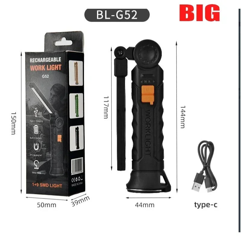 Lampe de travail magnétique - Torche LED rotative à 360°