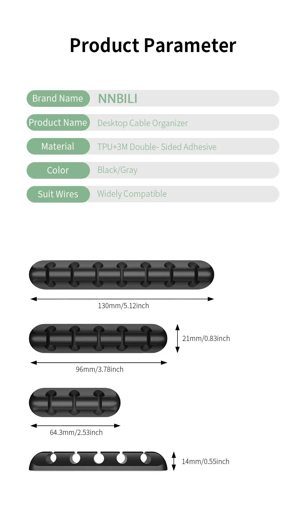 Organisateur de câbles USB et clips de gestion des fils